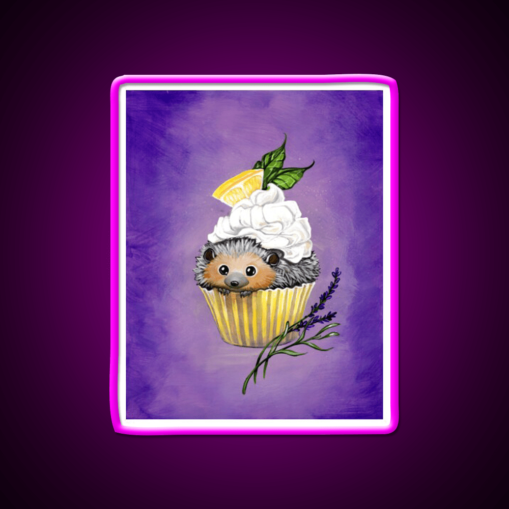 Cupcake Hedgehog Snack Food Led Neon Sign Rgb Color - Shineneon