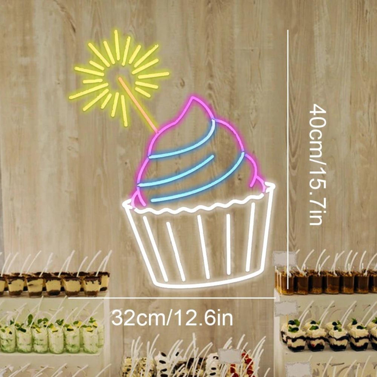 Cupcake Leprechaun Shamrock Led Neon Sign St Patricks Day Indoor Decor | Shineneon