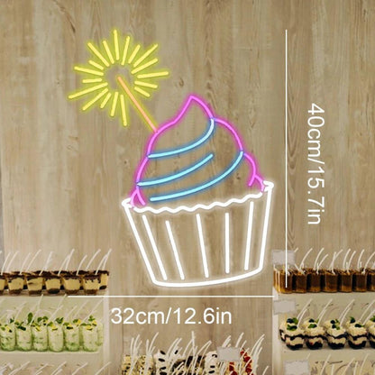 Cupcake Leprechaun Shamrock Led Neon Sign St Patricks Day Indoor Decor | Shineneon