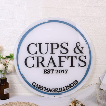Cups Crafts Acrylic Business Logo Sign - Shineneon