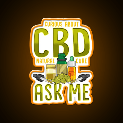 Curious About Cbd Natural Cure Ask Me Funny Gifts Green Leaf Led Neon Sign Rgb Color - Shineneon