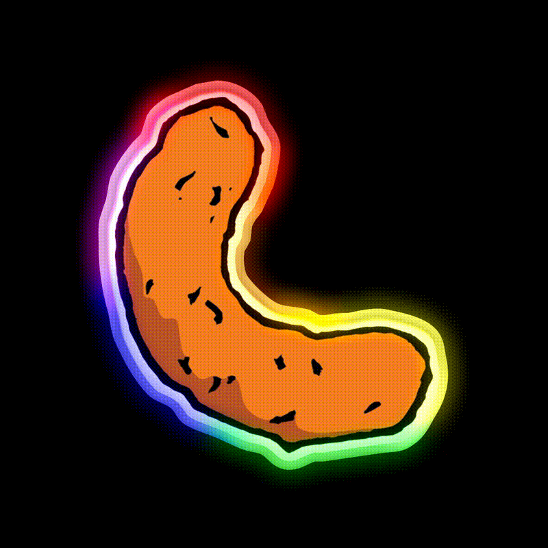 Curled Cheese Snack Food Led Neon Sign Rgb Color - LED neon sign close-up detail