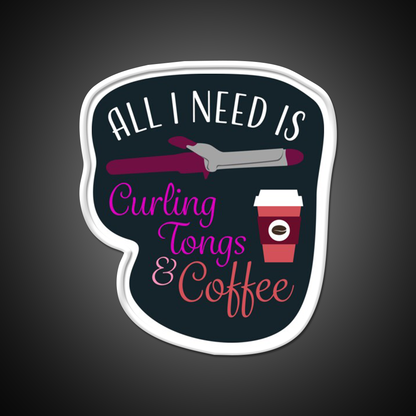 Curling Tongs And Coffee Nail Salon Led Neon Sign Rgb Color