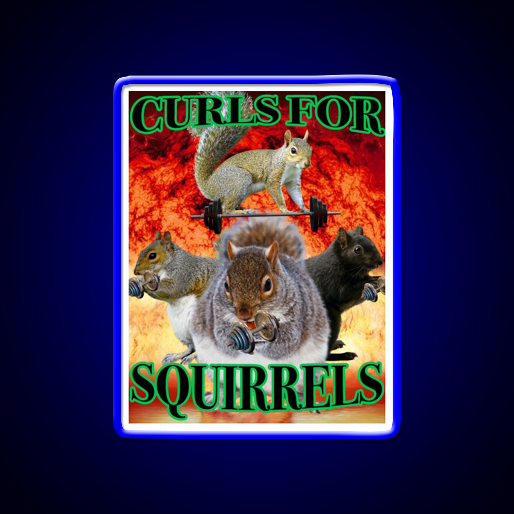 Curls For Squirrels Gym Fitness Led Neon Sign Rgb Color - LED neon sign view 5
