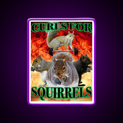 Curls For Squirrels Gym Fitness Led Neon Sign Rgb Color - LED neon sign view 9