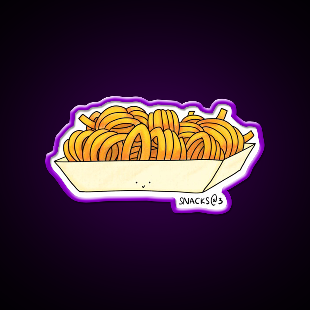 Curly Curly Curly Fries Fast Food Led Neon Sign For Burger Place Rgb Color
