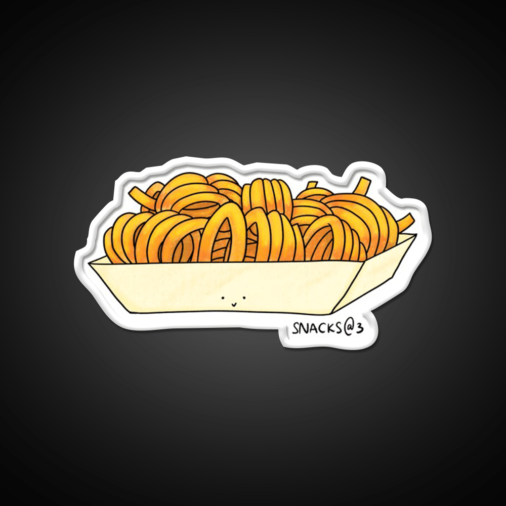 Curly Curly Curly Fries Fast Food Led Neon Sign For Burger Place Rgb Color - Shineneon