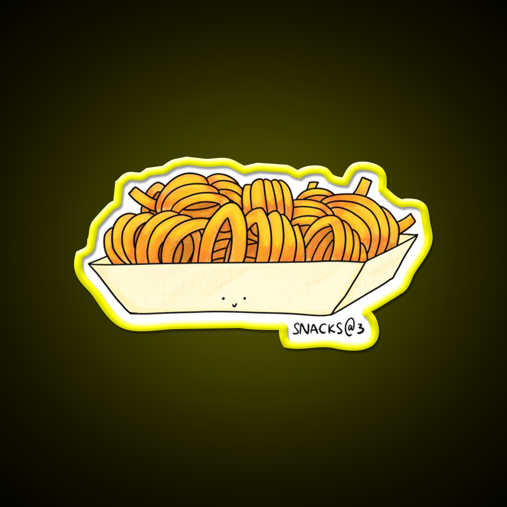 Curly Curly Curly Fries Fast Food Led Neon Sign For Burger Place Rgb Color