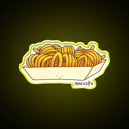 Curly Curly Curly Fries Snack Food Led Neon Sign Rgb Color - Shineneon