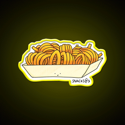 Curly Curly Curly Fries Snack Food Led Neon Sign Rgb Color - Custom LED neon sign front view