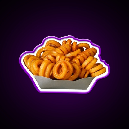 Curly Fries Fast Food Led Neon Sign For Burger Place Rgb Color
