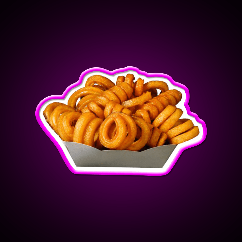 Curly Fries Fast Food Led Neon Sign For Burger Place Rgb Color - Shineneon