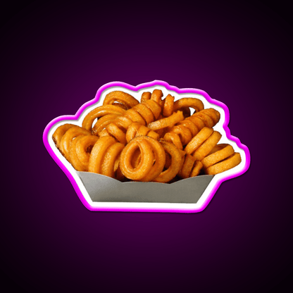 Curly Fries Fast Food Led Neon Sign For Burger Place Rgb Color - Shineneon