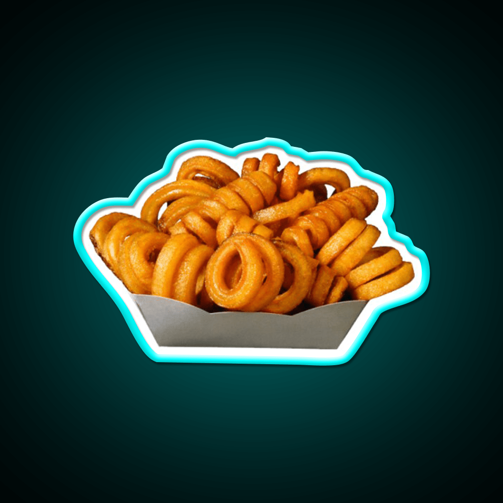 Curly Fries Fast Food Led Neon Sign For Burger Place Rgb Color - Shineneon