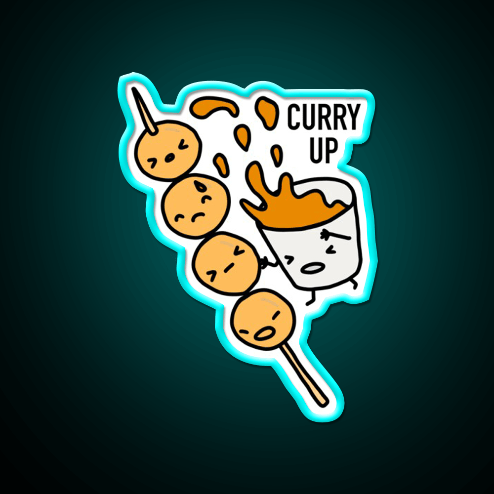 Curry Up Snack Food Led Neon Sign Rgb Color - Shineneon