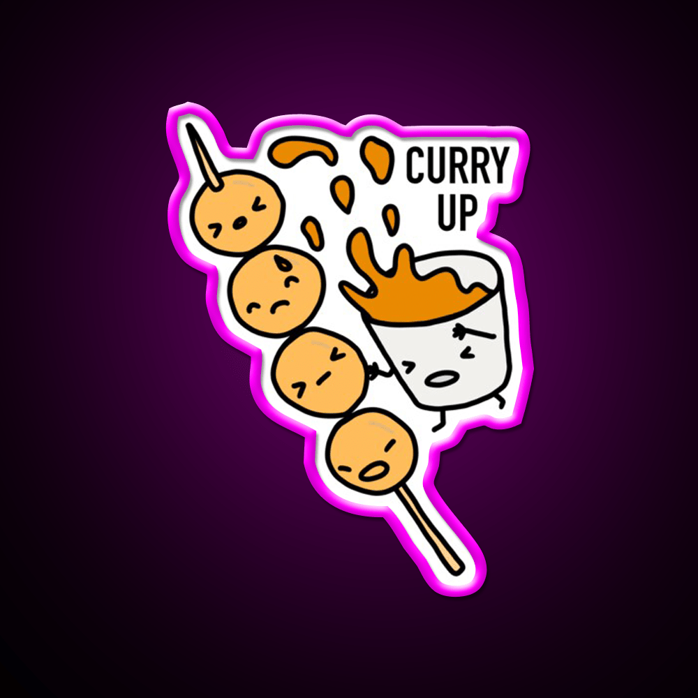Curry Up Snack Food Led Neon Sign Rgb Color - Shineneon