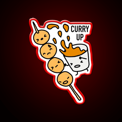 Curry Up Snack Food Led Neon Sign Rgb Color - Shineneon