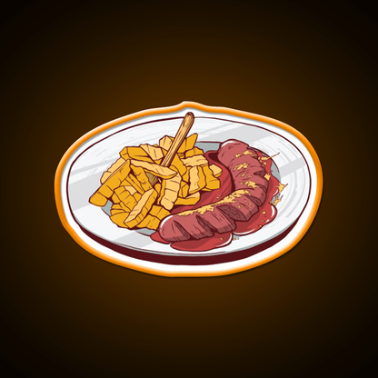 Currywurst With French Fries Snack Food Led Neon Sign Rgb Color - Shineneon
