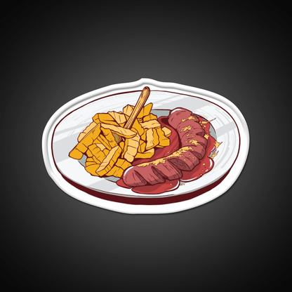 Currywurst With French Fries Snack Food Led Neon Sign Rgb Color - Shineneon