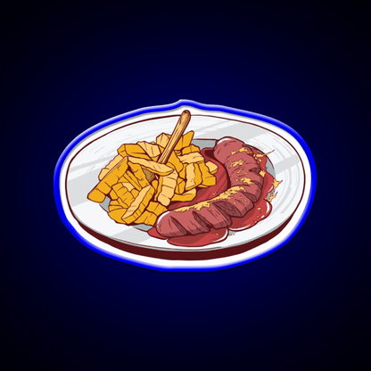 Currywurst With French Fries Snack Food Led Neon Sign Rgb Color - Shineneon