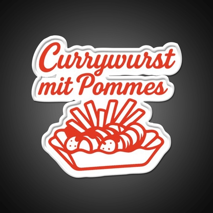 Currywurst With Fries Fast Food Led Neon Sign For Burger Place Rgb Color - Shineneon
