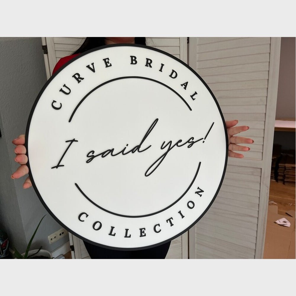 Curve Braidal I Said Yes Collection Acrylic Business Logo Sign - Shineneon