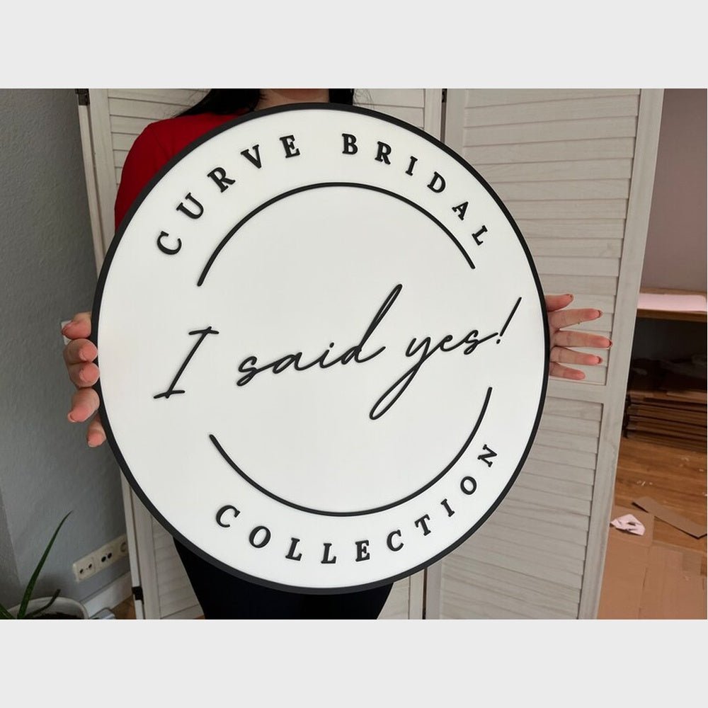 Curve Braidal I Said Yes Collection Acrylic Business Logo Sign - Shineneon