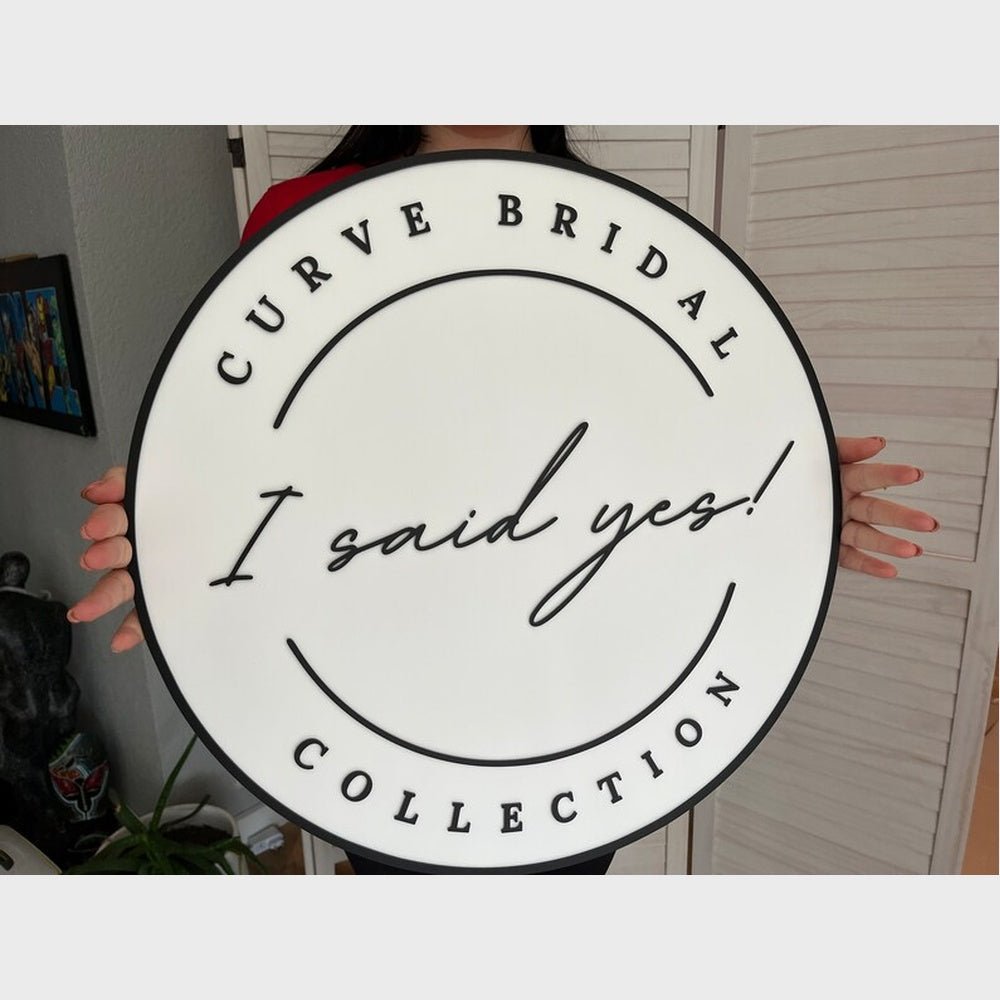 Curve Braidal I Said Yes Collection Acrylic Business Logo Sign - Shineneon