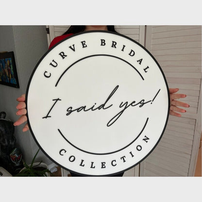 Curve Braidal I Said Yes Collection Acrylic Business Logo Sign - Shineneon