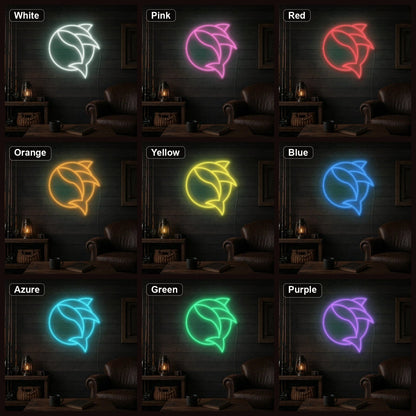 Curved Fish Inside Broken Circle LED Neon Sign - Shineneon