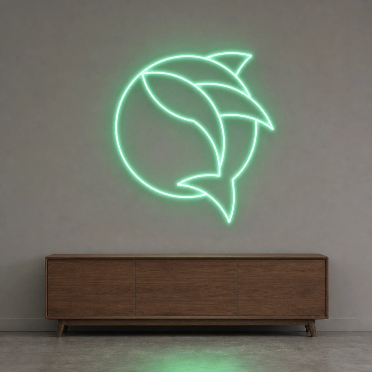 Curved Fish Inside Broken Circle LED Neon Sign Garage Neon Sign - Shineneon