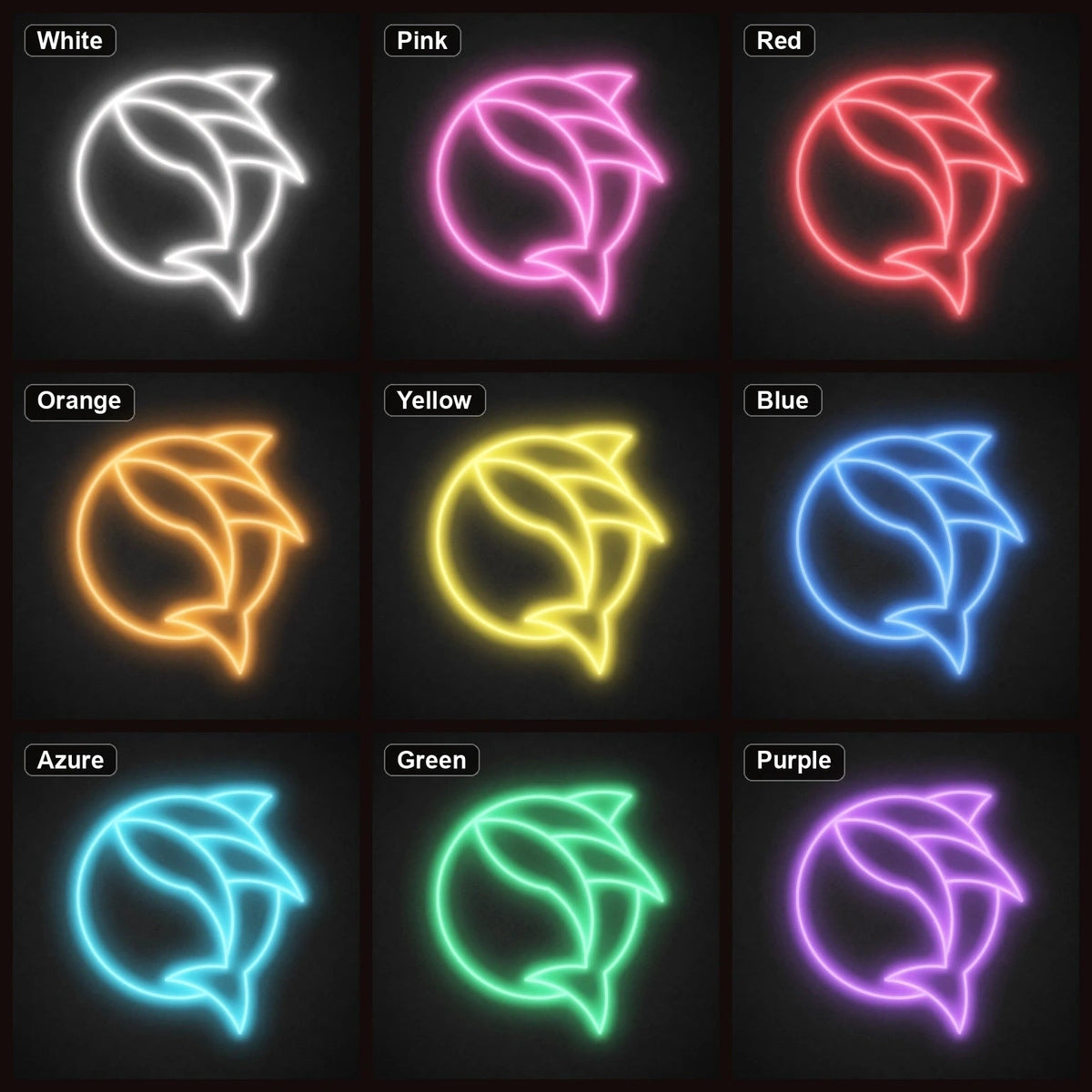 Curved Fish Inside Broken Circle LED Neon Sign Garage Neon Sign - Shineneon