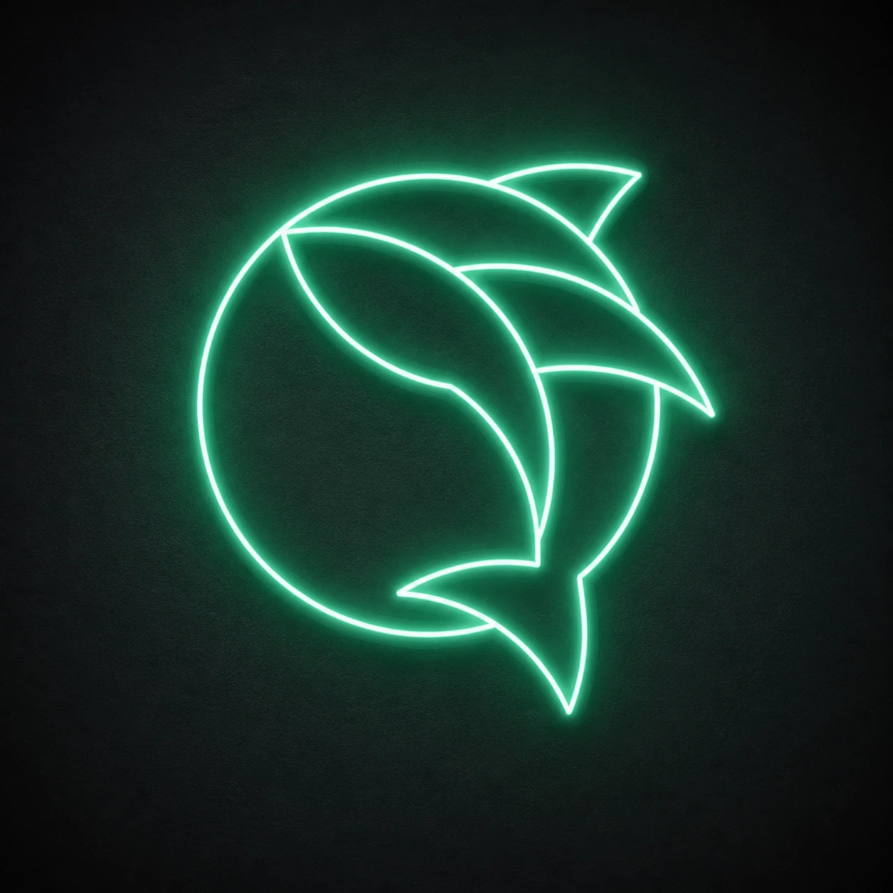 Curved Fish Inside Broken Circle LED Neon Sign Home Garage Wall Decoration main product image