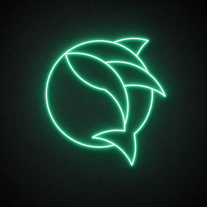 Curved Fish Inside Broken Circle LED Neon Sign Home Garage Wall Decoration main product image