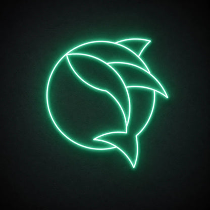 Curved Fish Inside Broken Circle LED Neon Sign Home Garage Wall Decoration - Shineneon