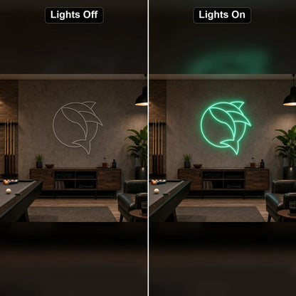 Curved Fish Inside Broken Circle LED Neon Sign Home Garage Wall Decoration - Shineneon