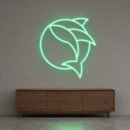 Curved Fish Inside Broken Circle LED Neon Sign Man Cave Neon Sign - Shineneon