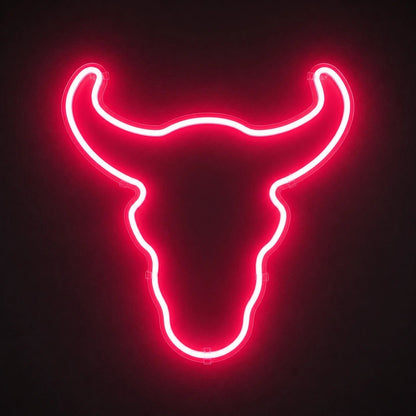 Curved Horn Bull Head Vintage LED Neon Sign - Shineneon