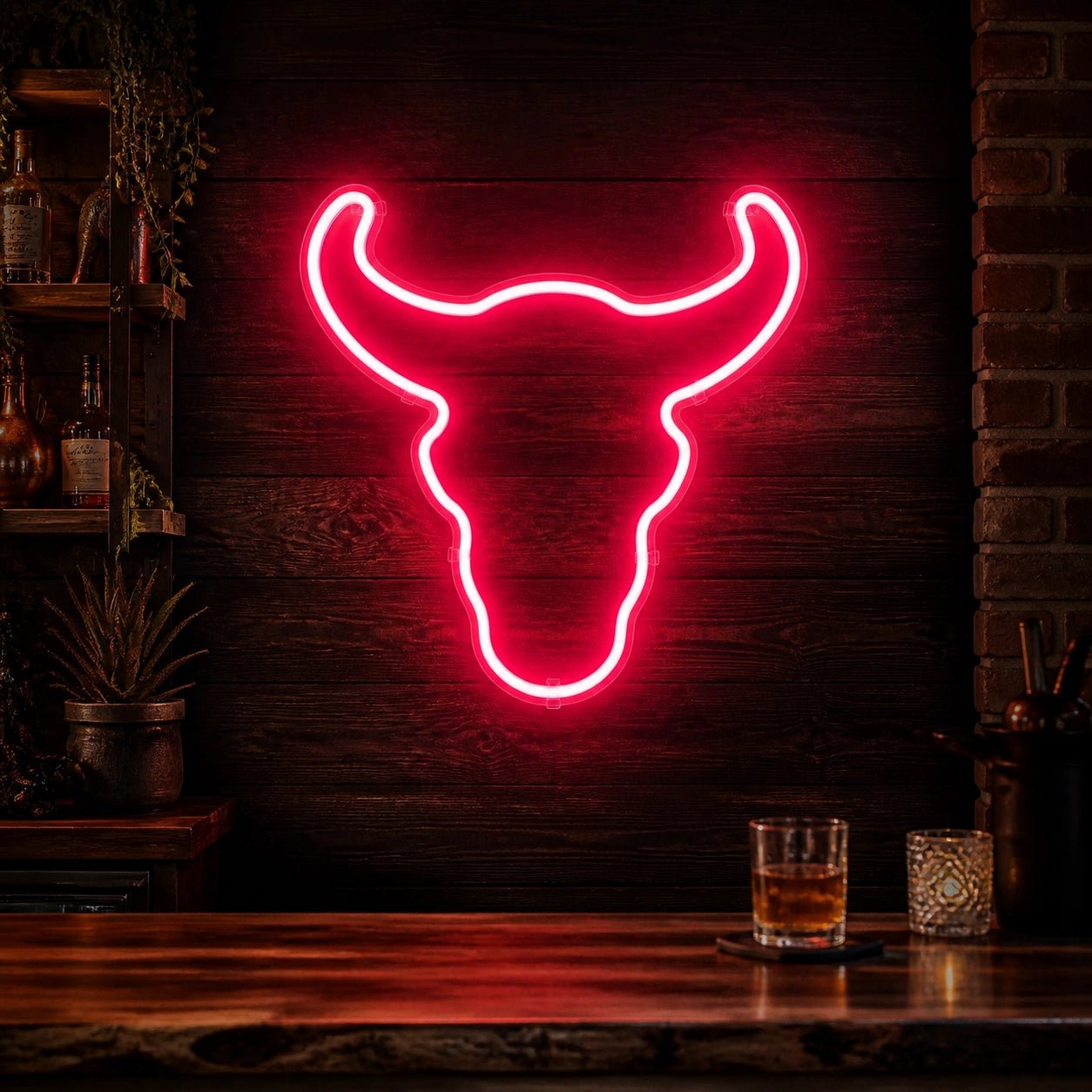 Curved Horn Bull Head Vintage LED Neon Sign - Shineneon