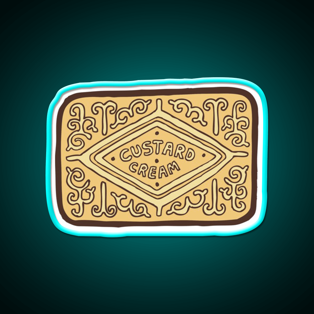Custard Cream British Biscuit Snack Food Led Neon Sign Rgb Color - Shineneon
