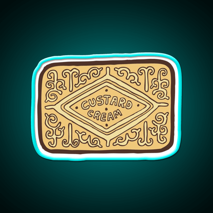Custard Cream British Biscuit Snack Food Led Neon Sign Rgb Color - Shineneon