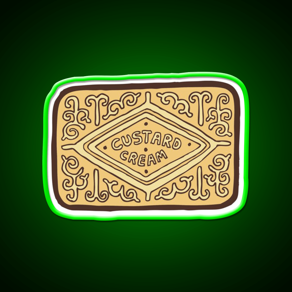 Custard Cream British Biscuit Snack Food Led Neon Sign Rgb Color - Shineneon