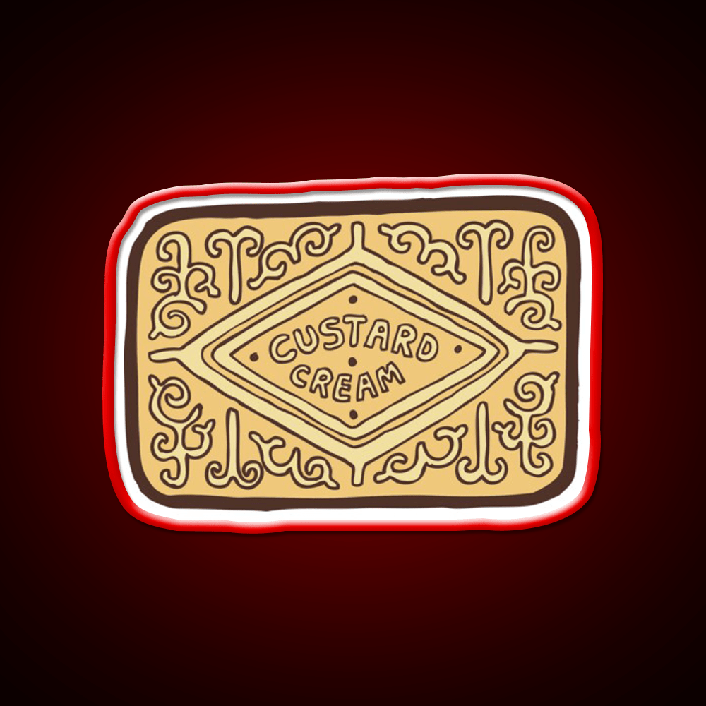 Custard Cream British Biscuit Snack Food Led Neon Sign Rgb Color - Shineneon