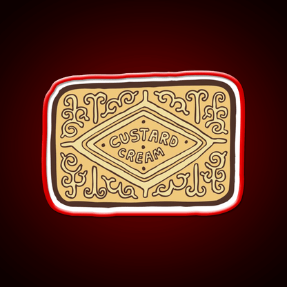 Custard Cream British Biscuit Snack Food Led Neon Sign Rgb Color - Shineneon
