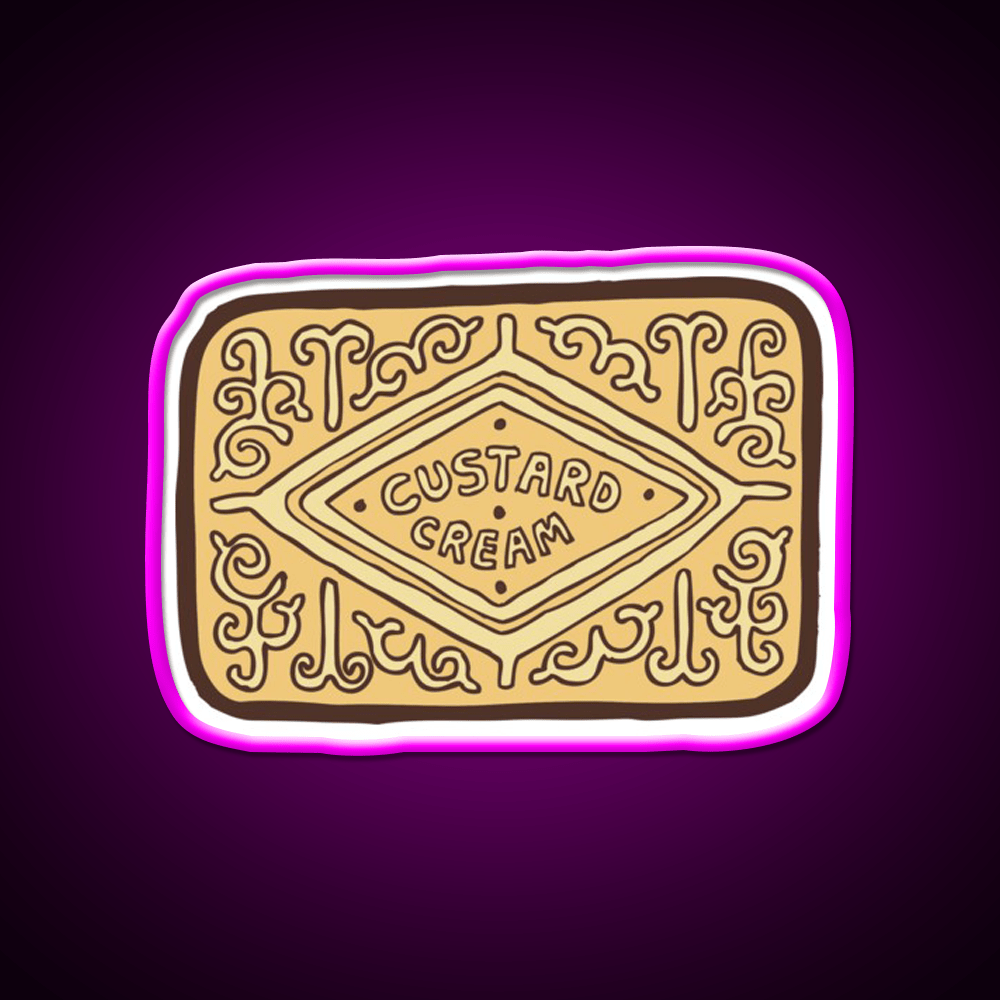 Custard Cream British Biscuit Snack Food Led Neon Sign Rgb Color - Shineneon