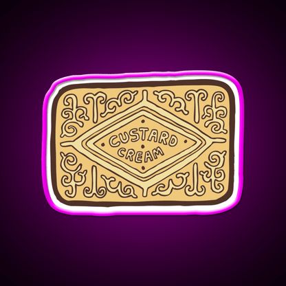 Custard Cream British Biscuit Snack Food Led Neon Sign Rgb Color - Shineneon