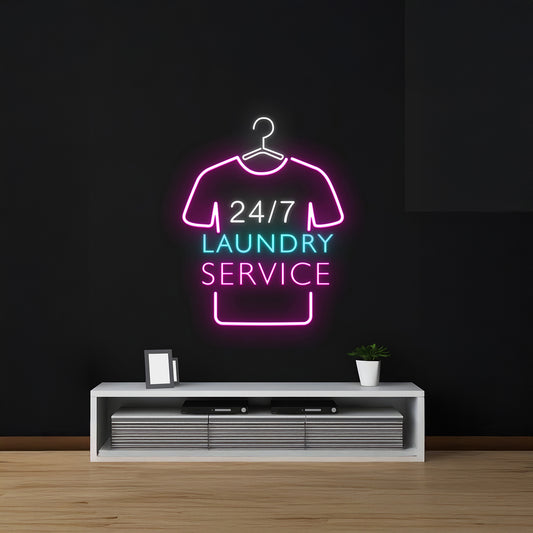 Custom 247 Laundry Service Led Sign