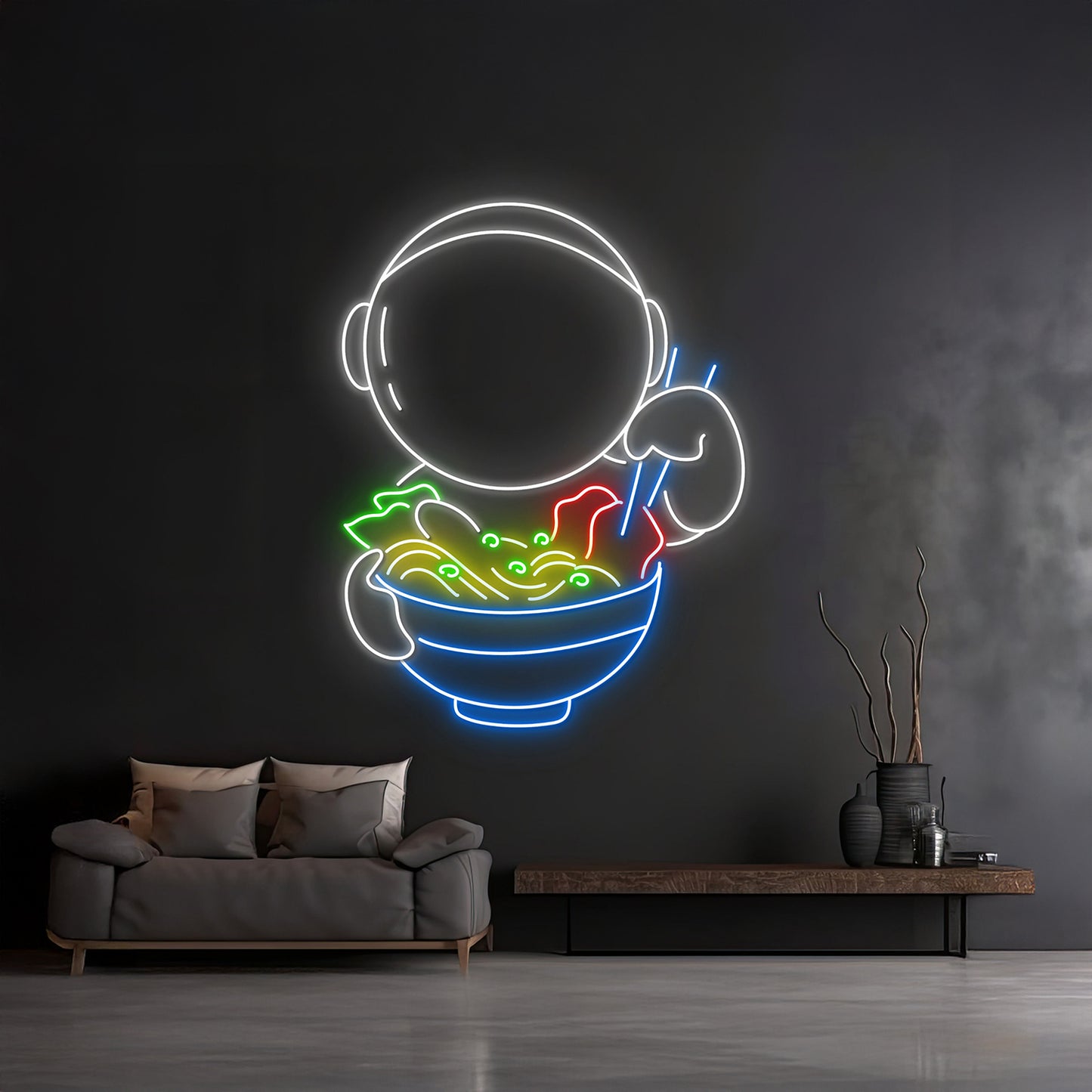 Custom Astronaut Eating Ramen Neon Sign