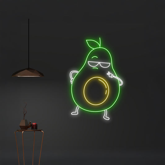 Custom Avocado In Glasses Neon Sign