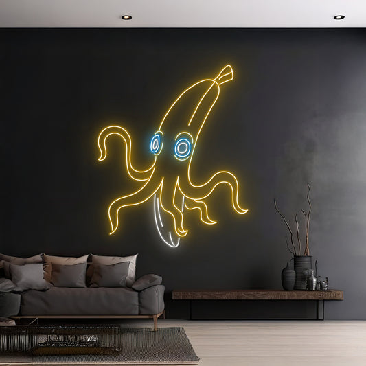 Custom Banana Squid Neon Sign